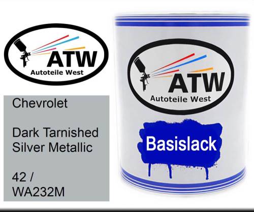 Chevrolet, Dark Tarnished Silver Metallic, 42 / WA232M: 1L Lackdose, von ATW Autoteile West.